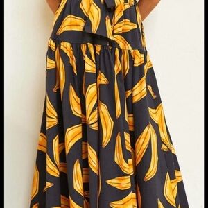Banana Print Maxi Dress